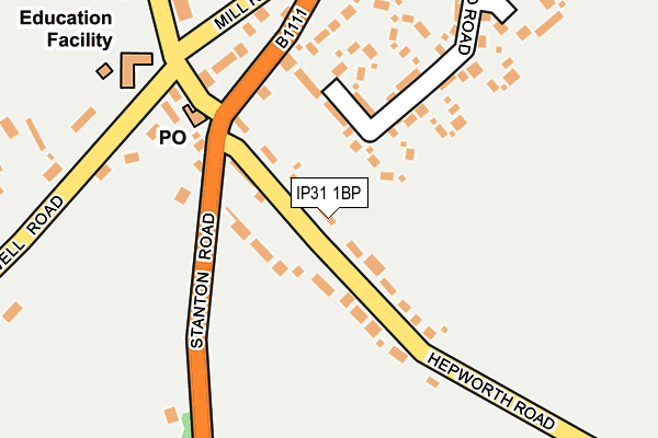 IP31 1BP map - OS OpenMap – Local (Ordnance Survey)