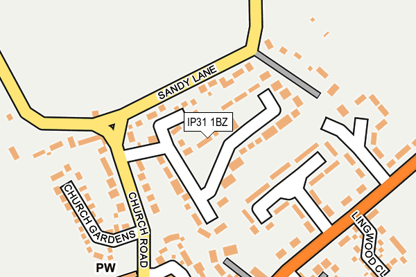 IP31 1BZ map - OS OpenMap – Local (Ordnance Survey)