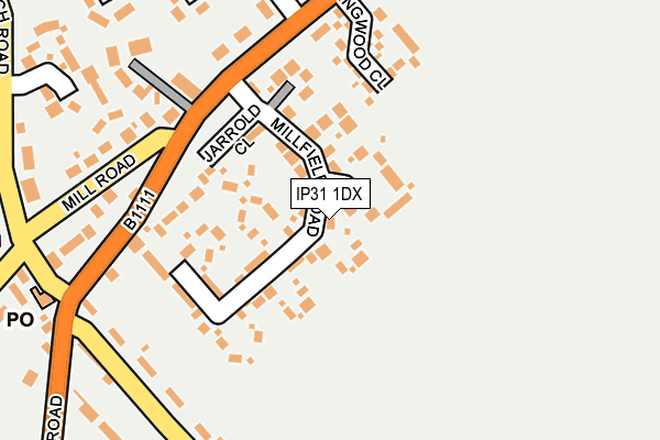 IP31 1DX map - OS OpenMap – Local (Ordnance Survey)
