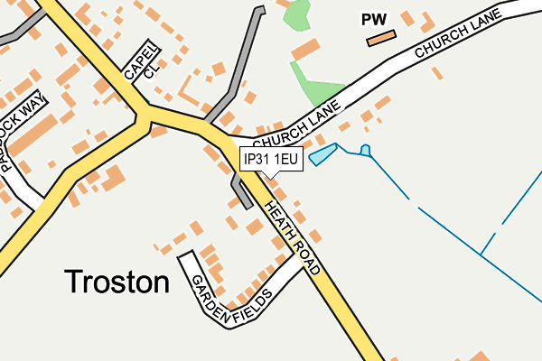 IP31 1EU map - OS OpenMap – Local (Ordnance Survey)