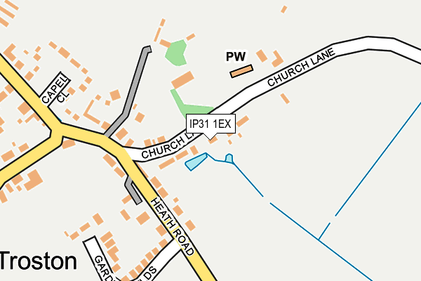 IP31 1EX map - OS OpenMap – Local (Ordnance Survey)