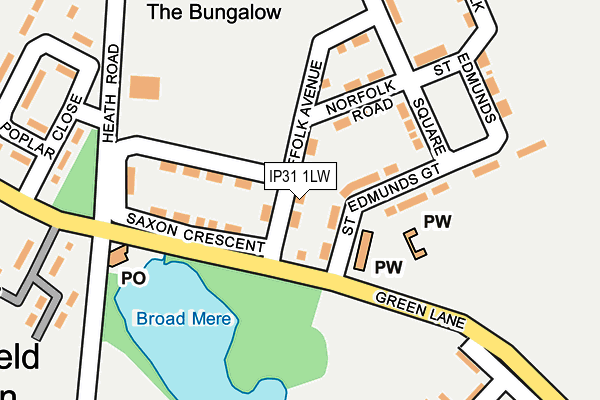 IP31 1LW map - OS OpenMap – Local (Ordnance Survey)