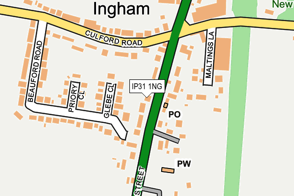 IP31 1NG map - OS OpenMap – Local (Ordnance Survey)