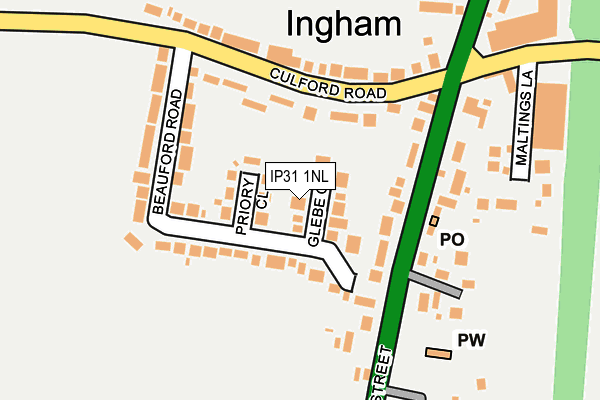 IP31 1NL map - OS OpenMap – Local (Ordnance Survey)