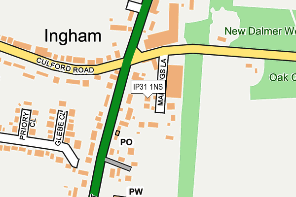 IP31 1NS map - OS OpenMap – Local (Ordnance Survey)