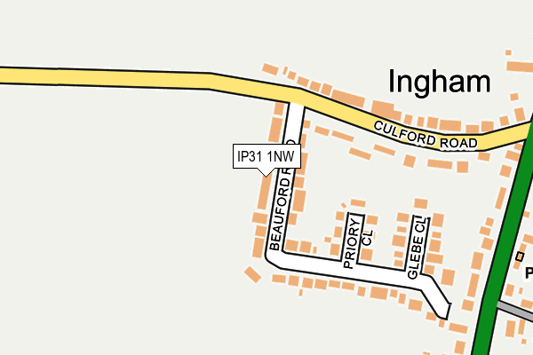 IP31 1NW map - OS OpenMap – Local (Ordnance Survey)