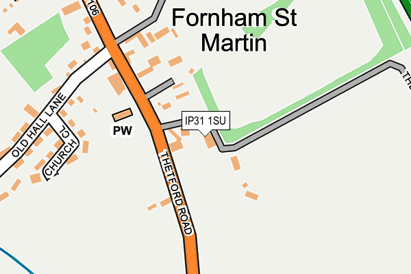 IP31 1SU map - OS OpenMap – Local (Ordnance Survey)