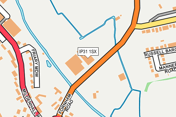IP31 1SX map - OS OpenMap – Local (Ordnance Survey)