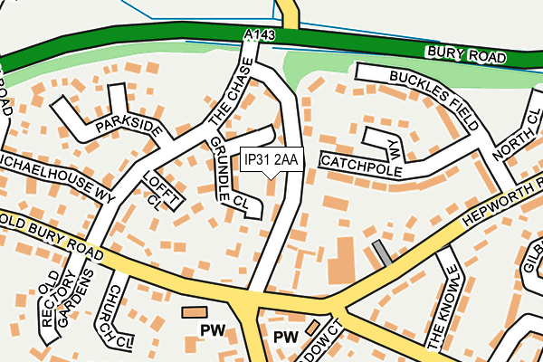 IP31 2AA map - OS OpenMap – Local (Ordnance Survey)