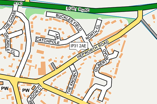 IP31 2AE map - OS OpenMap – Local (Ordnance Survey)