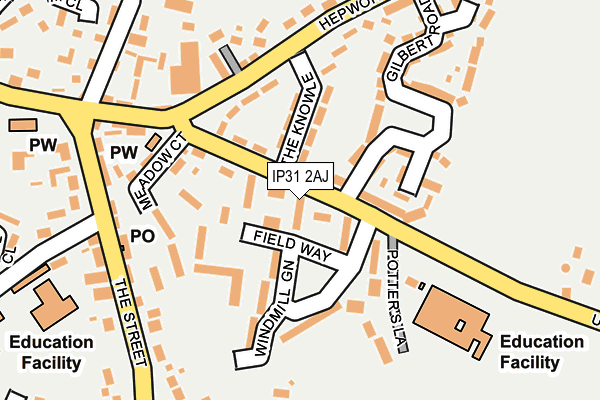 IP31 2AJ map - OS OpenMap – Local (Ordnance Survey)
