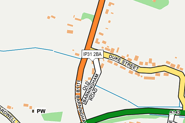 IP31 2BA map - OS OpenMap – Local (Ordnance Survey)