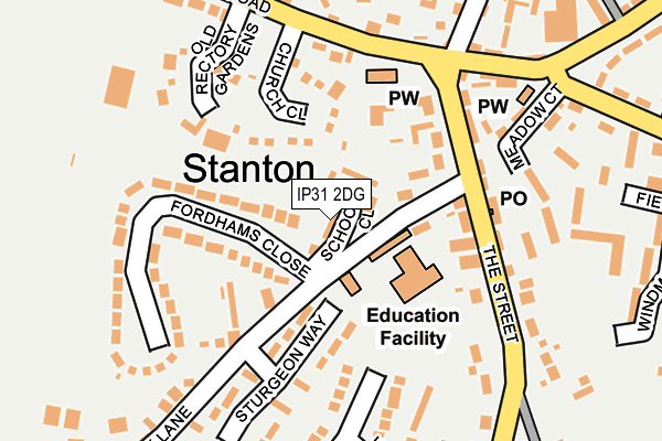 IP31 2DG map - OS OpenMap – Local (Ordnance Survey)