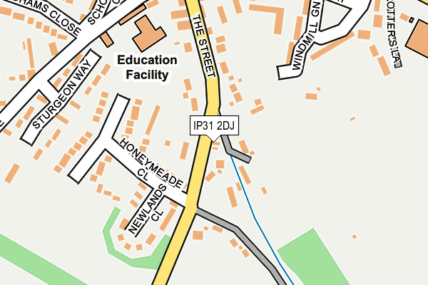 IP31 2DJ map - OS OpenMap – Local (Ordnance Survey)