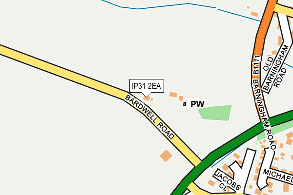 IP31 2EA map - OS OpenMap – Local (Ordnance Survey)