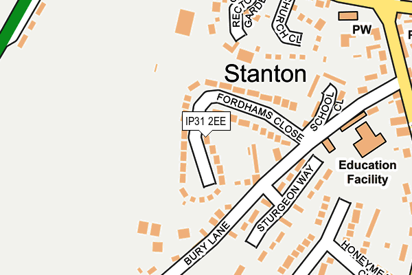 IP31 2EE map - OS OpenMap – Local (Ordnance Survey)