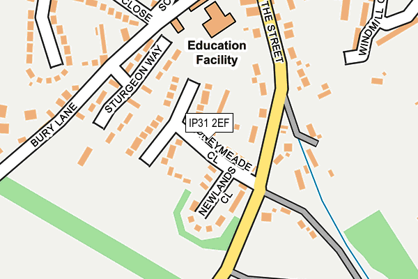 IP31 2EF map - OS OpenMap – Local (Ordnance Survey)