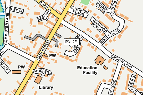 IP31 2EJ map - OS OpenMap – Local (Ordnance Survey)