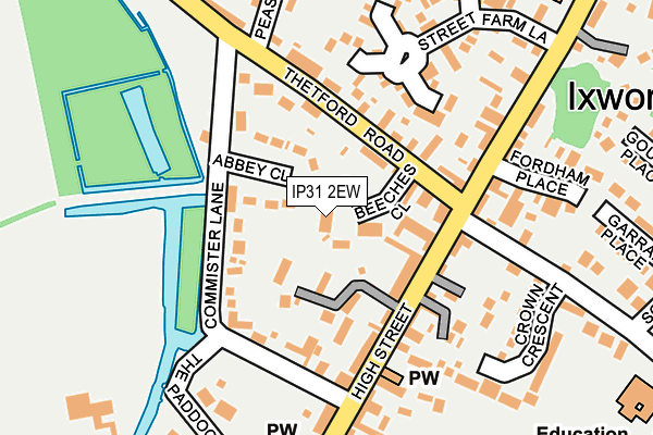 IP31 2EW map - OS OpenMap – Local (Ordnance Survey)