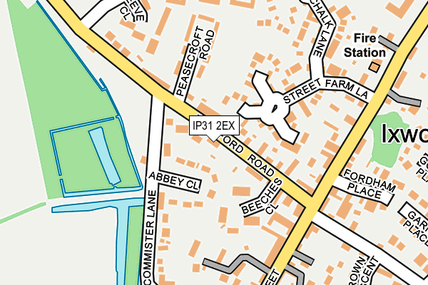 IP31 2EX map - OS OpenMap – Local (Ordnance Survey)