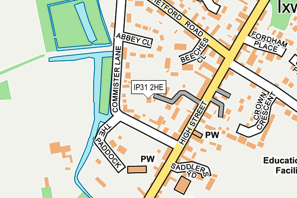 IP31 2HE map - OS OpenMap – Local (Ordnance Survey)