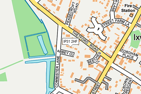 IP31 2HF map - OS OpenMap – Local (Ordnance Survey)