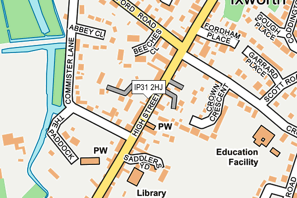 IP31 2HJ map - OS OpenMap – Local (Ordnance Survey)