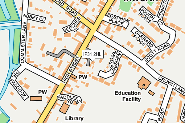 IP31 2HL map - OS OpenMap – Local (Ordnance Survey)