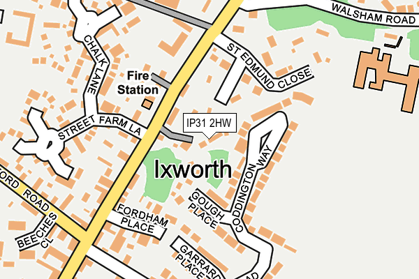 IP31 2HW map - OS OpenMap – Local (Ordnance Survey)