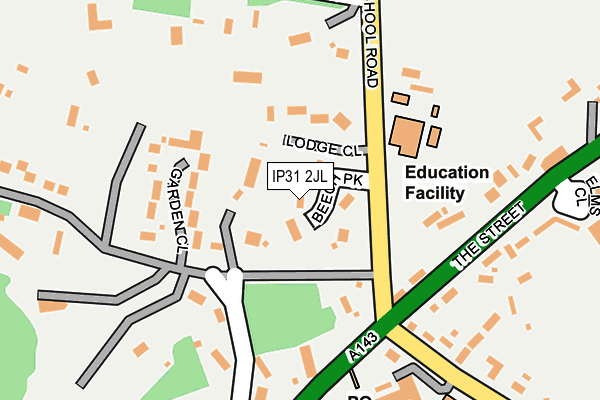 IP31 2JL map - OS OpenMap – Local (Ordnance Survey)