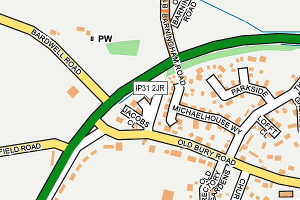 IP31 2JR map - OS OpenMap – Local (Ordnance Survey)