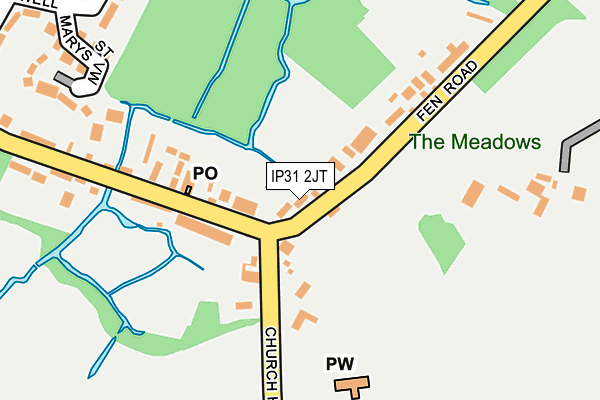 IP31 2JT map - OS OpenMap – Local (Ordnance Survey)