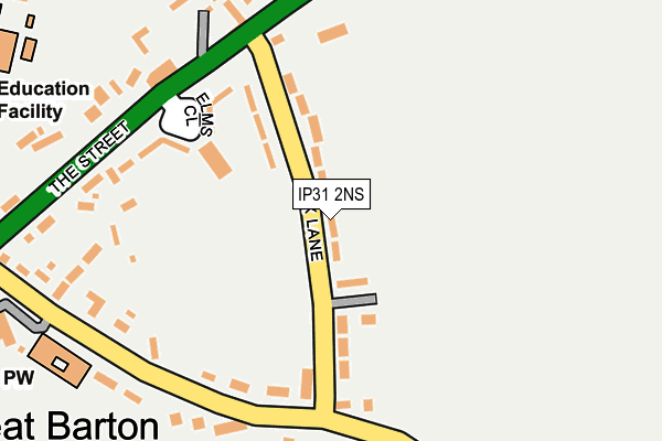 IP31 2NS map - OS OpenMap – Local (Ordnance Survey)