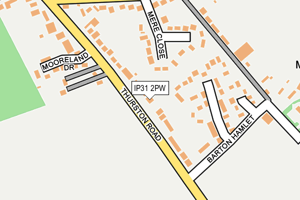 IP31 2PW map - OS OpenMap – Local (Ordnance Survey)