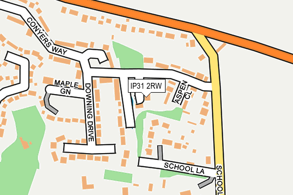 IP31 2RW map - OS OpenMap – Local (Ordnance Survey)