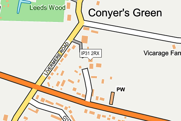 IP31 2RX map - OS OpenMap – Local (Ordnance Survey)