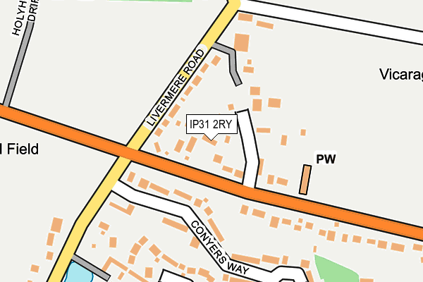 IP31 2RY map - OS OpenMap – Local (Ordnance Survey)