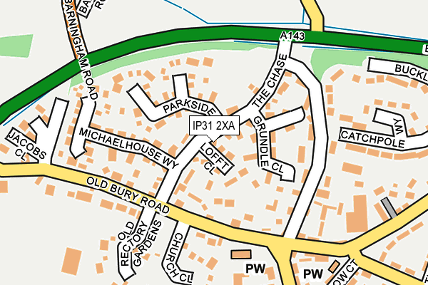 IP31 2XA map - OS OpenMap – Local (Ordnance Survey)