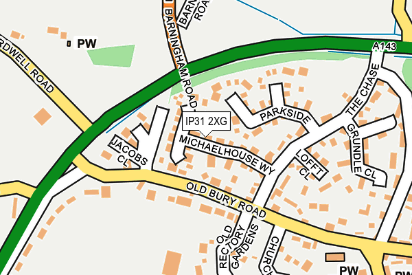 IP31 2XG map - OS OpenMap – Local (Ordnance Survey)