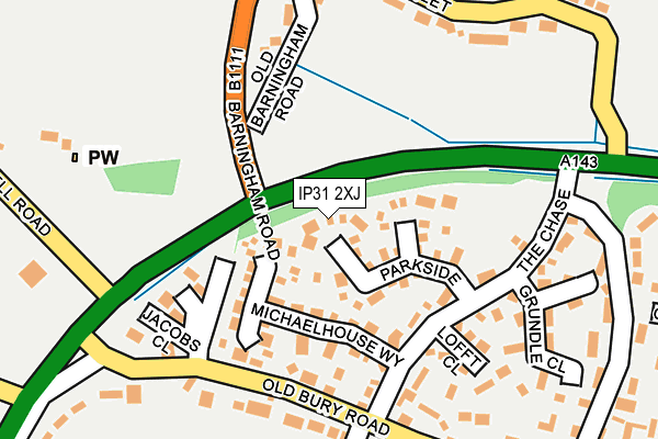 IP31 2XJ map - OS OpenMap – Local (Ordnance Survey)