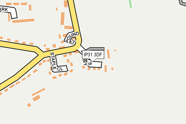 IP31 3DF map - OS OpenMap – Local (Ordnance Survey)