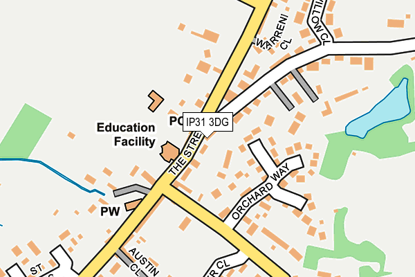 IP31 3DG map - OS OpenMap – Local (Ordnance Survey)