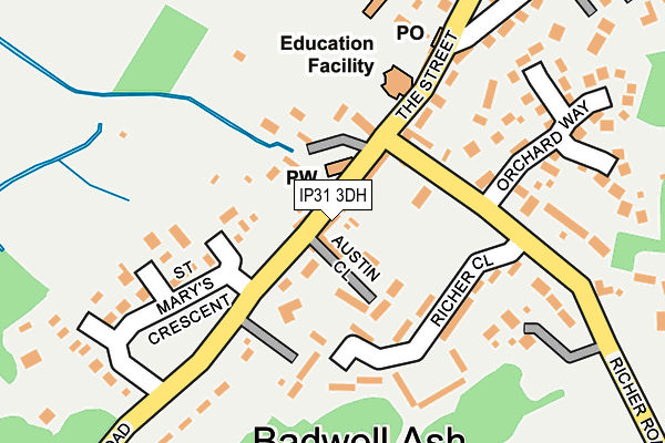 IP31 3DH map - OS OpenMap – Local (Ordnance Survey)