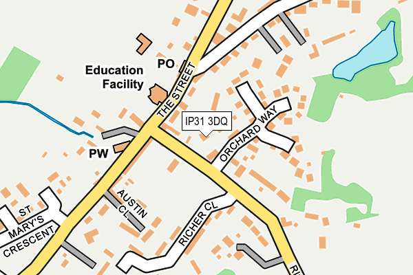 IP31 3DQ map - OS OpenMap – Local (Ordnance Survey)