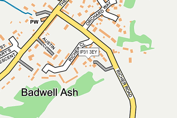 IP31 3EY map - OS OpenMap – Local (Ordnance Survey)