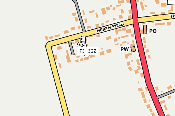 IP31 3GZ map - OS OpenMap – Local (Ordnance Survey)