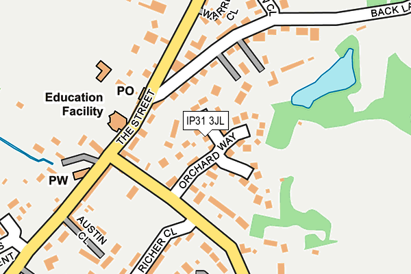 IP31 3JL map - OS OpenMap – Local (Ordnance Survey)