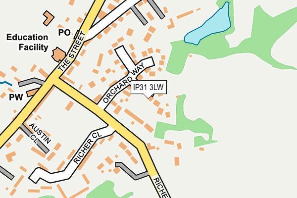 IP31 3LW map - OS OpenMap – Local (Ordnance Survey)