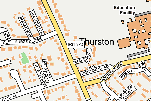 IP31 3PD map - OS OpenMap – Local (Ordnance Survey)