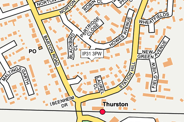 IP31 3PW map - OS OpenMap – Local (Ordnance Survey)